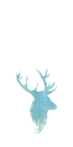 Hirsch Silhouette Aquarell blau