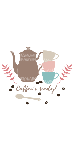 Kaffeekanne mit Tassen
