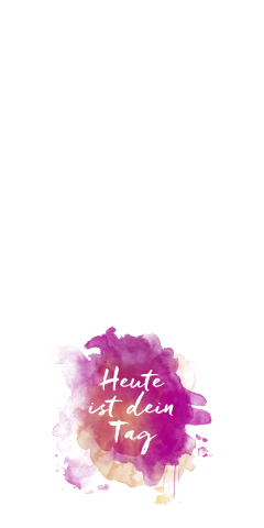 Farbklecks lila pink mit Schrift